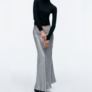 ZARA | SHIMMERY LONG SKIRT ZW COLLECTION Slip skirt